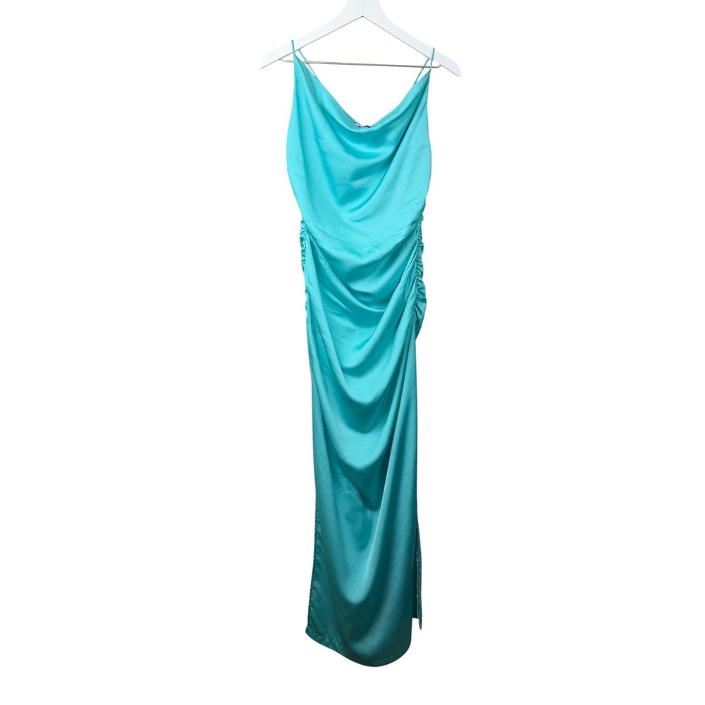 Crās‎ Satin Maxi Dress Size 36 Aqua Turquoise